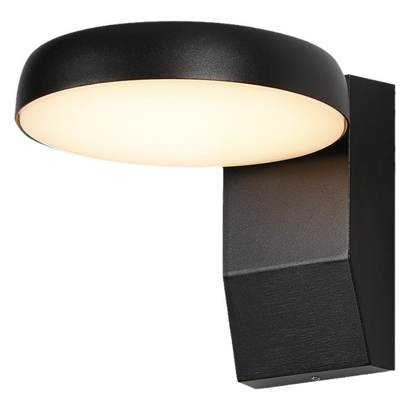 Lampada da parete LED rotonda quadrata in alluminio PC impermeabile rotante minimalista moderna per patio esterno