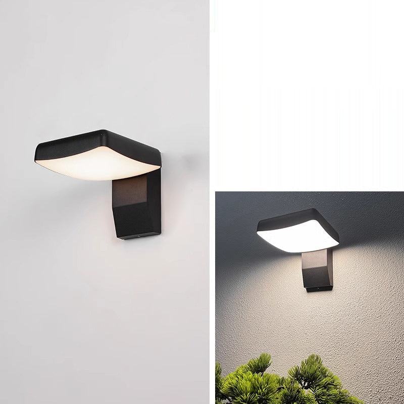 Lampada da parete LED rotonda quadrata in alluminio PC impermeabile rotante minimalista moderna per patio esterno
