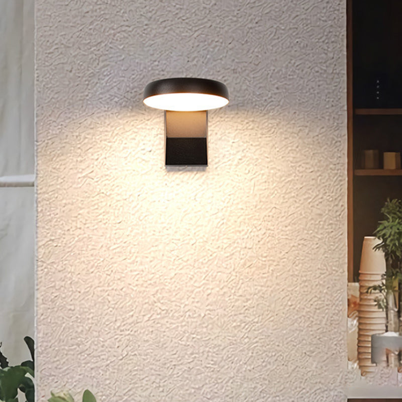 Lampada da parete LED rotonda quadrata in alluminio PC impermeabile rotante minimalista moderna per patio esterno