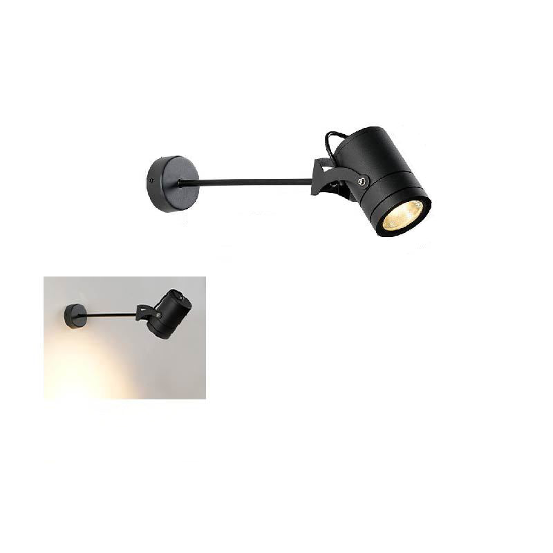 Lampada da parete LED a cilindro lungo regolabile in alluminio impermeabile per esterni, Moderno Semplice
