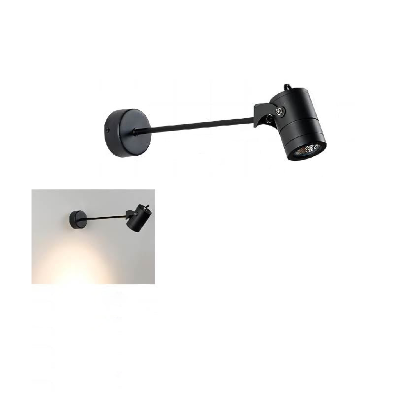 Lampada da parete LED a cilindro lungo regolabile in alluminio impermeabile per esterni, Moderno Semplice