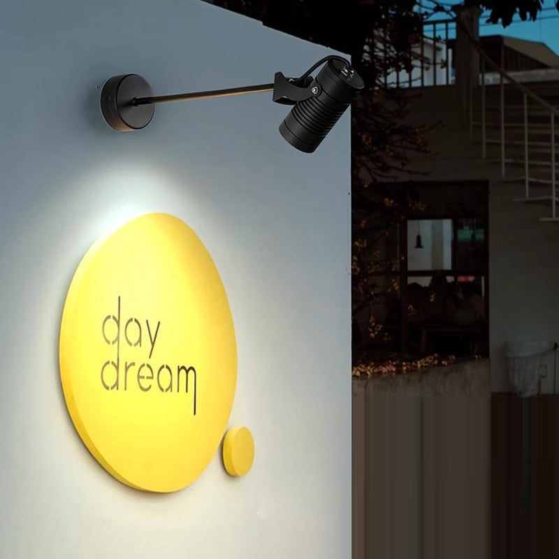 Lampada da parete LED a cilindro lungo regolabile in alluminio impermeabile per esterni, Moderno Semplice