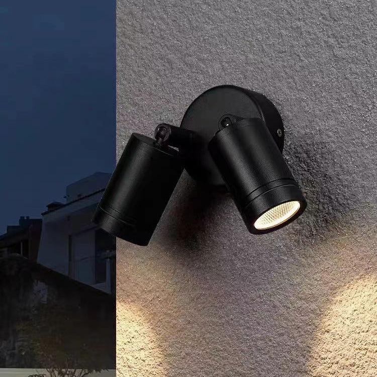 Lampada da parete LED a cilindro lungo regolabile in alluminio impermeabile per esterni, Moderno Semplice