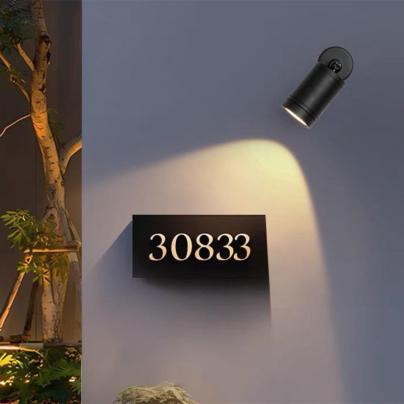 Lampada da parete LED a cilindro lungo regolabile in alluminio impermeabile per esterni, Moderno Semplice