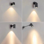 Lampada da parete LED a cilindro lungo regolabile in alluminio impermeabile per esterni, Moderno Semplice