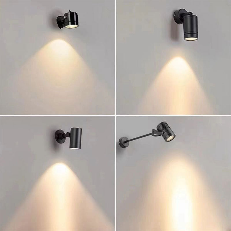 Lampada da parete LED a cilindro lungo regolabile in alluminio impermeabile per esterni, Moderno Semplice