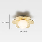 Luce da soffitto semi-incassata a 1 luce in vetro resina metallo fiore contemporaneo scandinavo per corridoio