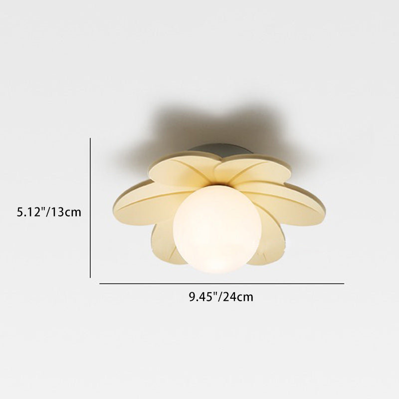 Luce da soffitto semi-incassata a 1 luce in vetro resina metallo fiore contemporaneo scandinavo per corridoio