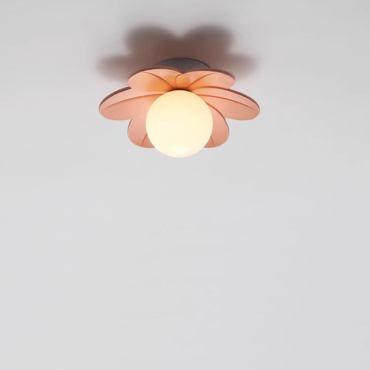 Luce da soffitto semi-incassata a 1 luce in vetro resina metallo fiore contemporaneo scandinavo per corridoio