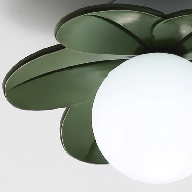 Luce da soffitto semi-incassata a 1 luce in vetro resina metallo fiore contemporaneo scandinavo per corridoio