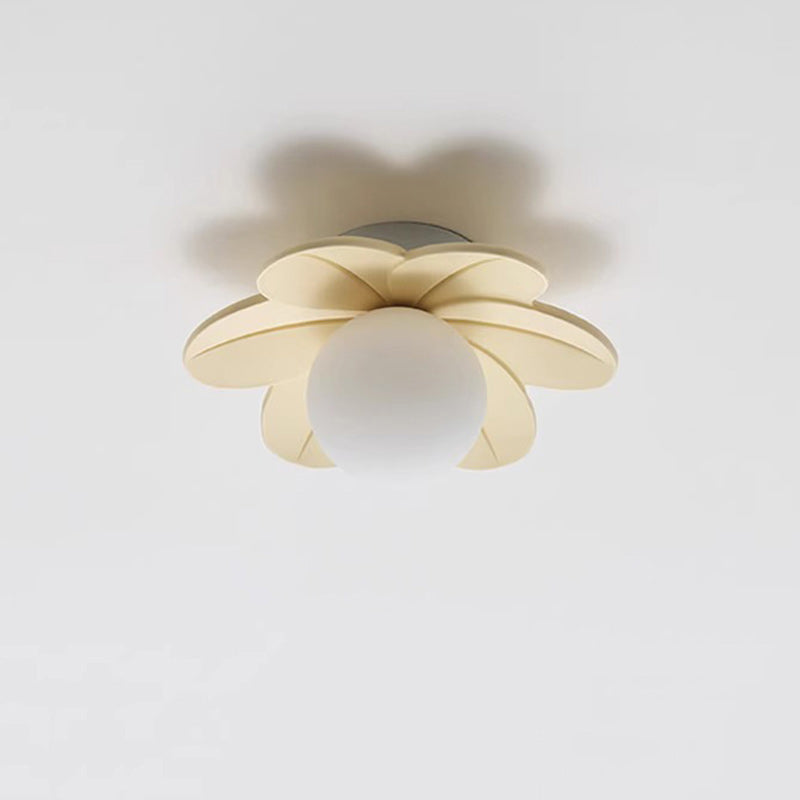 Luce da soffitto semi-incassata a 1 luce in vetro resina metallo fiore contemporaneo scandinavo per corridoio