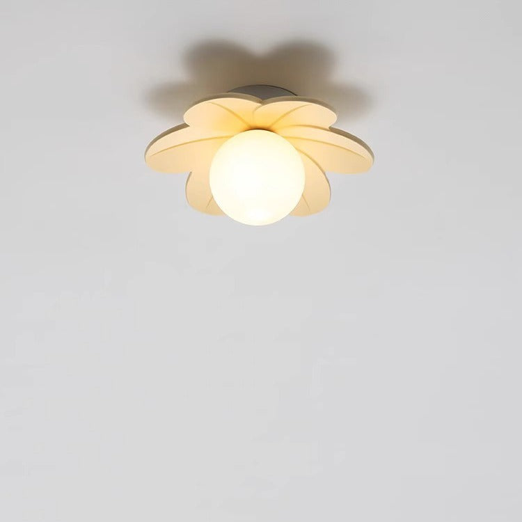 Luce da soffitto semi-incassata a 1 luce in vetro resina metallo fiore contemporaneo scandinavo per corridoio