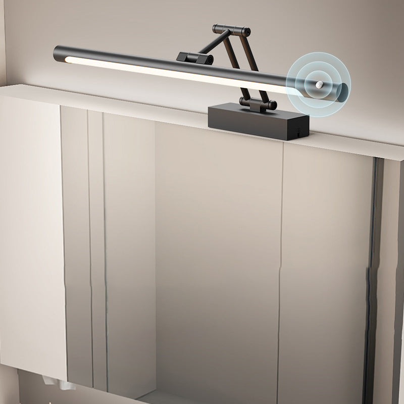 Applique da parete LED regolabile con sensore di movimento impermeabile in ferro, lampada a striscia per bagno