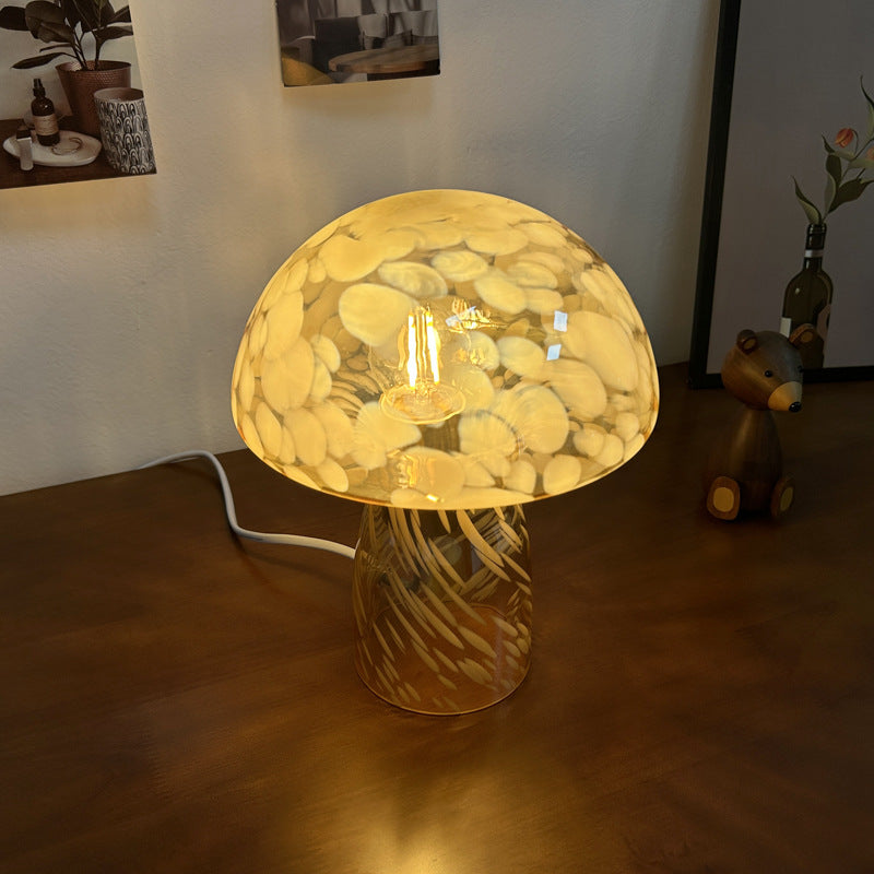 Lampada da Tavolo a Sfera in Vetro Art Deco Moderna per Comodino con 1 Luce