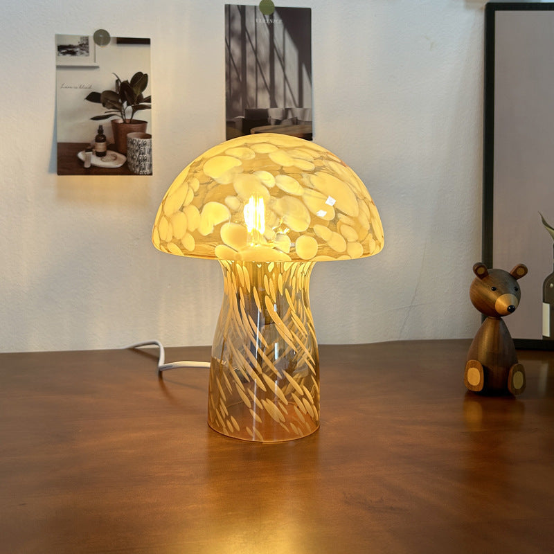 Lampada da Tavolo a Sfera in Vetro Art Deco Moderna per Comodino con 1 Luce