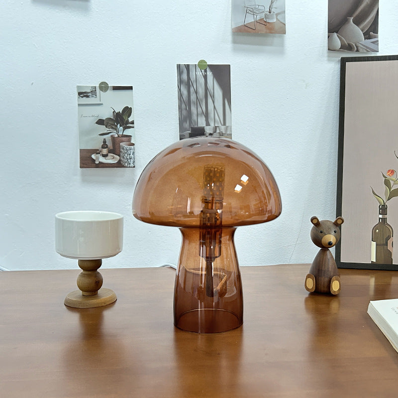 Lampada da Tavolo a Sfera in Vetro Art Deco Moderna per Comodino con 1 Luce
