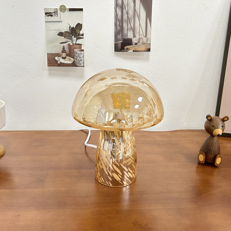 Lampada da Tavolo a Sfera in Vetro Art Deco Moderna per Comodino con 1 Luce