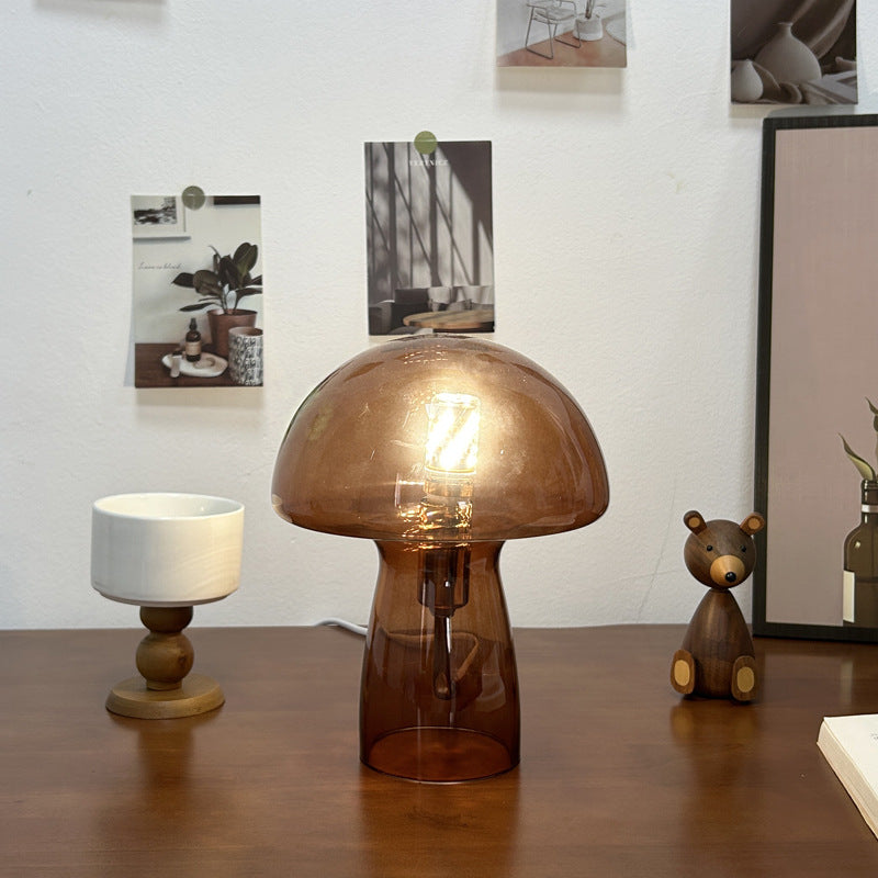 Lampada da Tavolo a Sfera in Vetro Art Deco Moderna per Comodino con 1 Luce