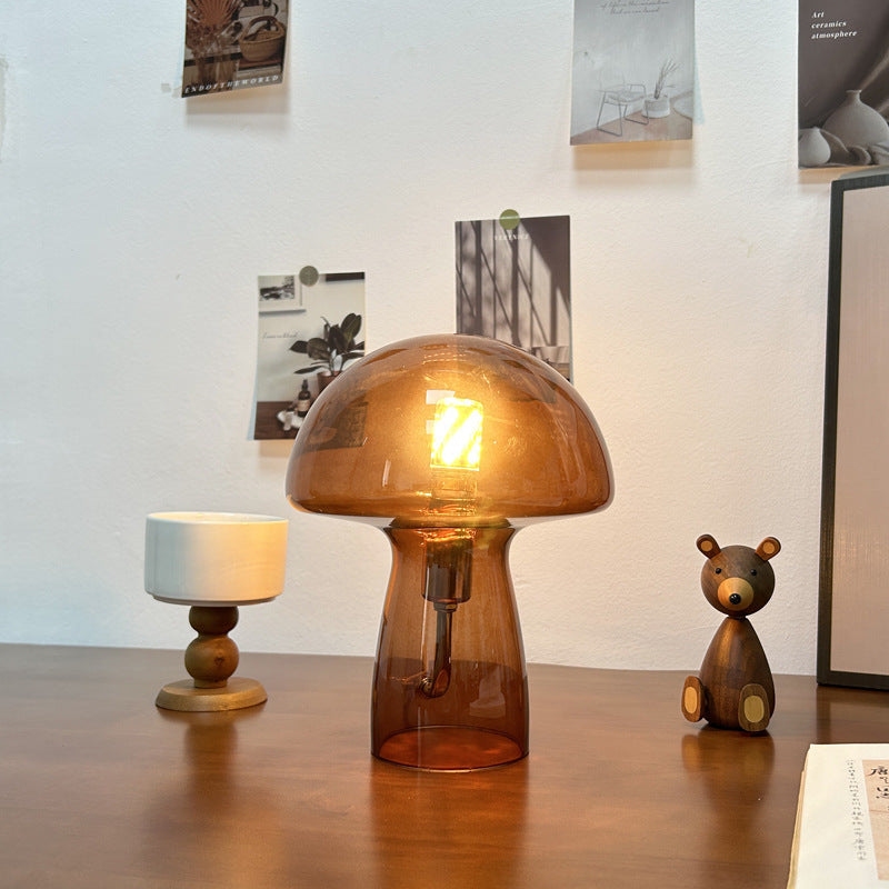 Lampada da Tavolo a Sfera in Vetro Art Deco Moderna per Comodino con 1 Luce