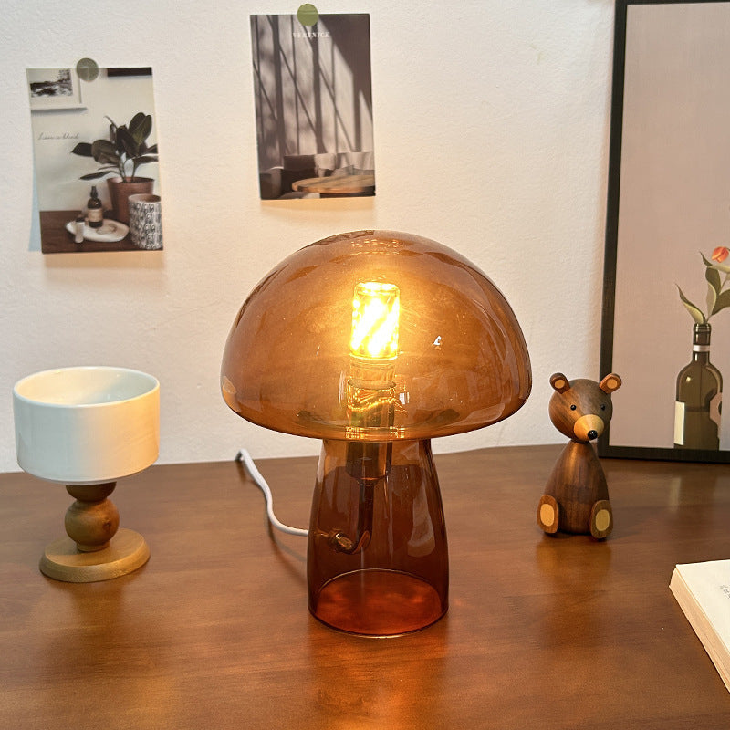 Lampada da Tavolo a Sfera in Vetro Art Deco Moderna per Comodino con 1 Luce