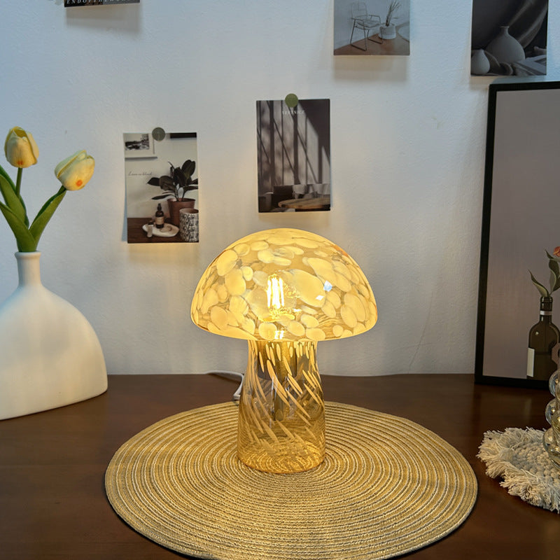 Lampada da Tavolo a Sfera in Vetro Art Deco Moderna per Comodino con 1 Luce