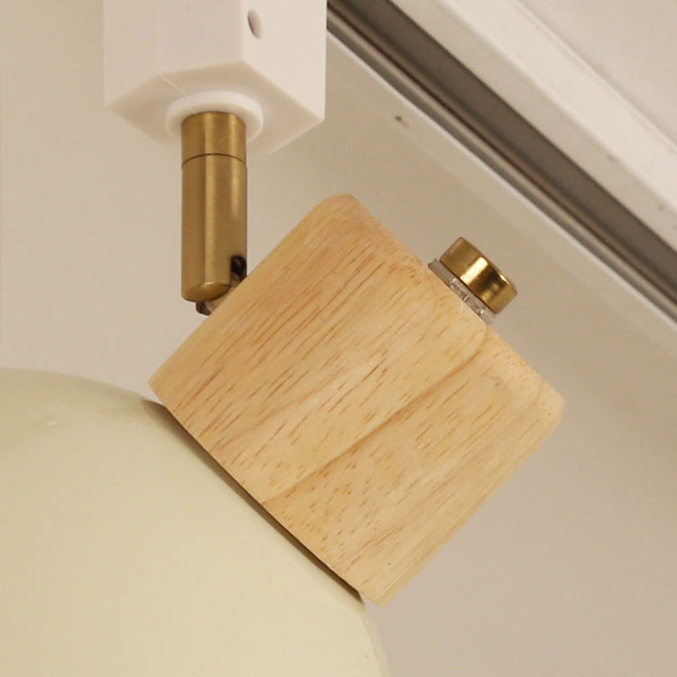Ciotola Rotonda in Ferro e Legno Nordico Contemporaneo Regolabile 1/2/3/4/5 Illuminazione a Binario Semi-Sospesa per Sala da Pranzo