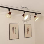 Ciotola Rotonda in Ferro e Legno Nordico Contemporaneo Regolabile 1/2/3/4/5 Illuminazione a Binario Semi-Sospesa per Sala da Pranzo