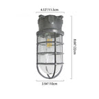 Lampada da soffitto semi-incassata in alluminio industriale contemporaneo, impermeabile, con cilindro in vetro, 1 luce, per esterni e patio