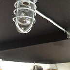 Lampada da soffitto semi-incassata in alluminio industriale contemporaneo, impermeabile, con cilindro in vetro, 1 luce, per esterni e patio