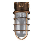 Lampada da soffitto semi-incassata in alluminio industriale contemporaneo, impermeabile, con cilindro in vetro, 1 luce, per esterni e patio