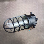 Lampada da soffitto semi-incassata in alluminio industriale contemporaneo, impermeabile, con cilindro in vetro, 1 luce, per esterni e patio