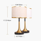 Lampada da Tavolo Dimmable a Sensore Touch in Metallo con Tessuto Retro Contemporaneo per Comodino