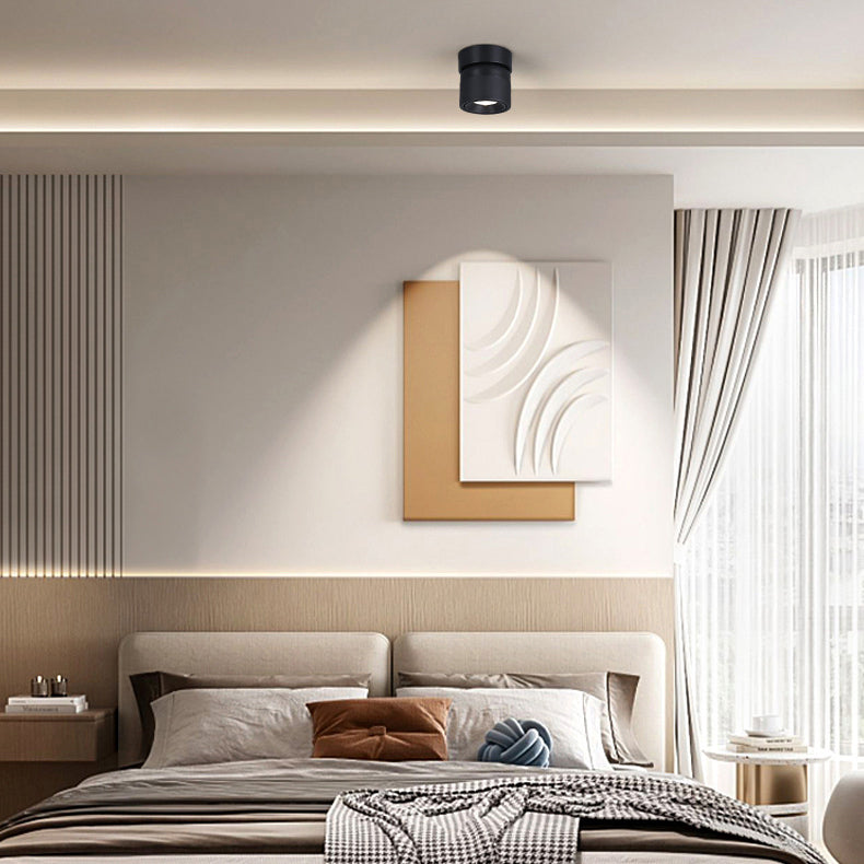 Faretto Rotante Rotondo in Alluminio LED Scandinavo Contemporaneo da Soffitto Semi-Incastrato per Soggiorno