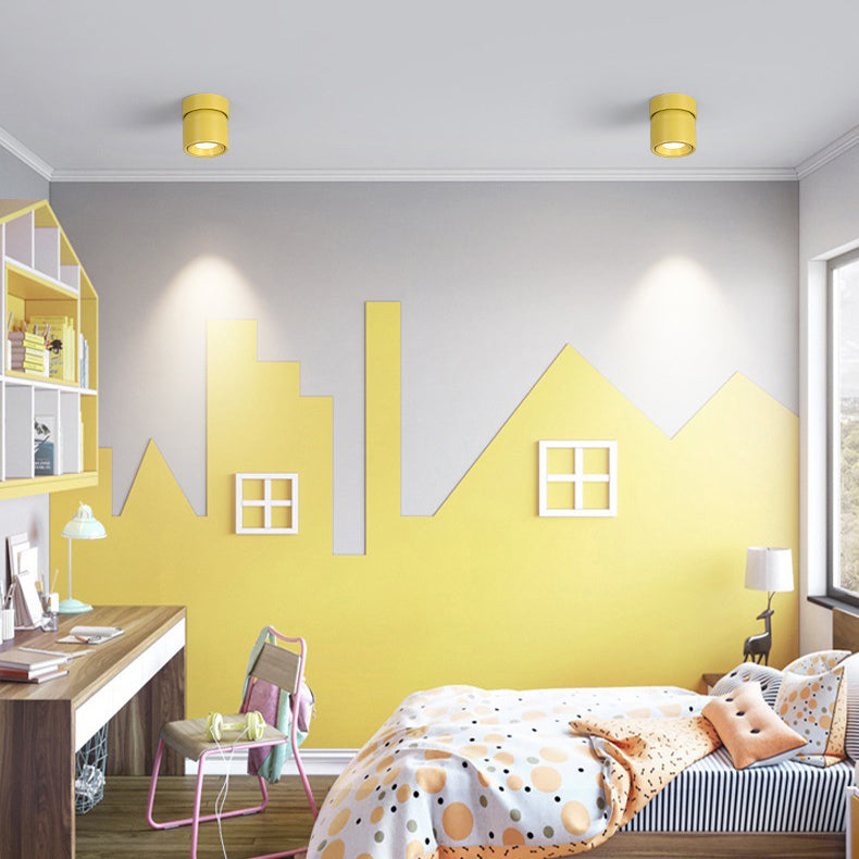 Faretto Rotante Rotondo in Alluminio LED Scandinavo Contemporaneo da Soffitto Semi-Incastrato per Soggiorno