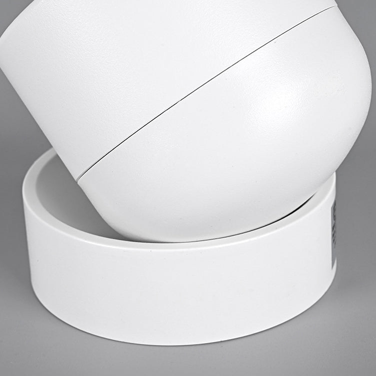 Faretto Rotante Rotondo in Alluminio LED Scandinavo Contemporaneo da Soffitto Semi-Incastrato per Soggiorno