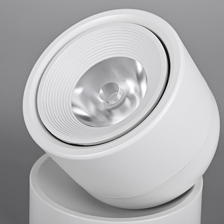 Faretto Rotante Rotondo in Alluminio LED Scandinavo Contemporaneo da Soffitto Semi-Incastrato per Soggiorno