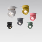 Faretto Rotante Rotondo in Alluminio LED Scandinavo Contemporaneo da Soffitto Semi-Incastrato per Soggiorno
