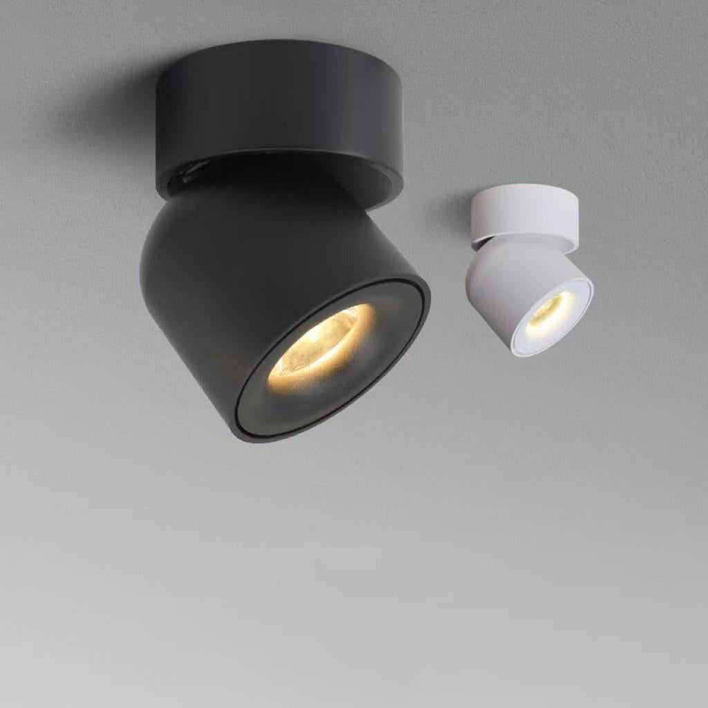 Faretto Rotante Rotondo in Alluminio LED Scandinavo Contemporaneo da Soffitto Semi-Incastrato per Soggiorno