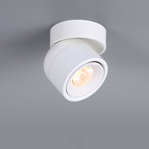 Faretto Rotante Rotondo in Alluminio LED Scandinavo Contemporaneo da Soffitto Semi-Incastrato per Soggiorno