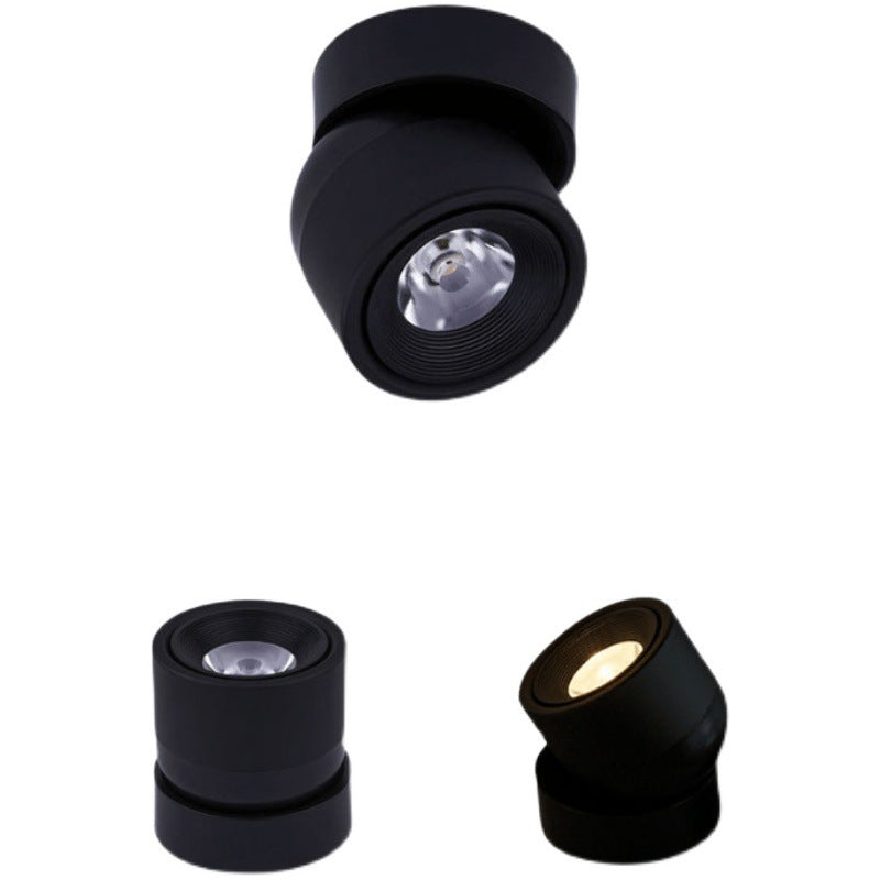 Faretto Rotante Rotondo in Alluminio LED Scandinavo Contemporaneo da Soffitto Semi-Incastrato per Soggiorno