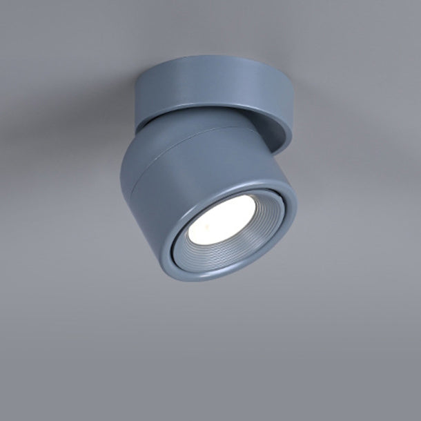 Faretto Rotante Rotondo in Alluminio LED Scandinavo Contemporaneo da Soffitto Semi-Incastrato per Soggiorno