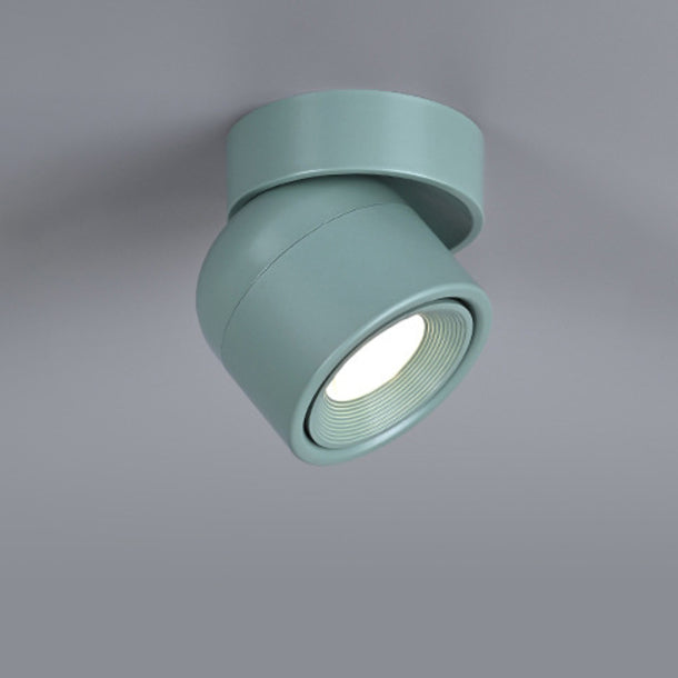 Faretto Rotante Rotondo in Alluminio LED Scandinavo Contemporaneo da Soffitto Semi-Incastrato per Soggiorno