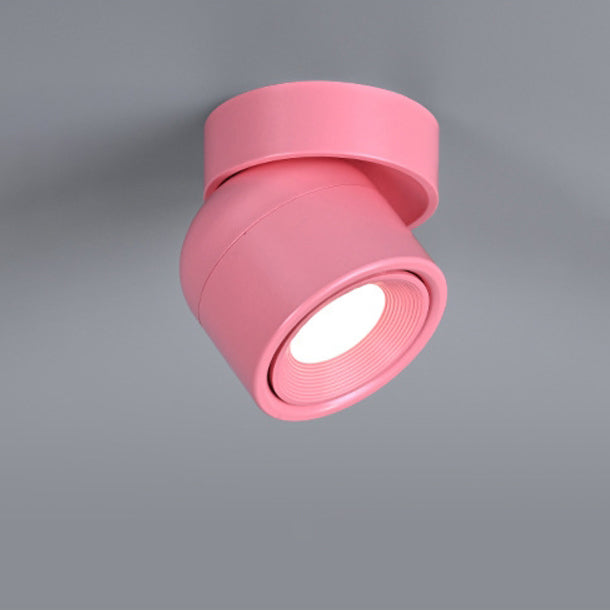 Faretto Rotante Rotondo in Alluminio LED Scandinavo Contemporaneo da Soffitto Semi-Incastrato per Soggiorno