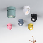 Faretto Rotante Rotondo in Alluminio LED Scandinavo Contemporaneo da Soffitto Semi-Incastrato per Soggiorno