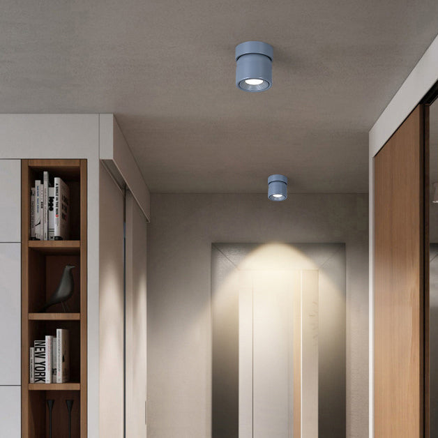 Faretto Rotante Rotondo in Alluminio LED Scandinavo Contemporaneo da Soffitto Semi-Incastrato per Soggiorno