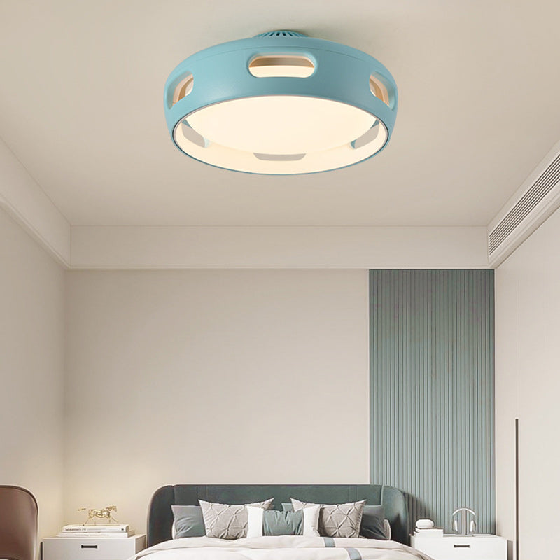 Ventilatore a soffitto LED semincasso in acrilico senza pale in stile nordico contemporaneo per camera da letto