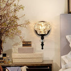 Applique da Parete in Vetro e Ferro Contemporaneo Retro, Lampada da Vanity con 1/2/3/4 Luci per Bagno