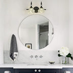 Applique da Parete in Vetro e Ferro Contemporaneo Retro, Lampada da Vanity con 1/2/3/4 Luci per Bagno