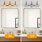 Applique da Parete in Vetro e Ferro Contemporaneo Retro, Lampada da Vanity con 1/2/3/4 Luci per Bagno
