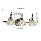 Applique da Parete in Vetro e Ferro Contemporaneo Retro, Lampada da Vanity con 1/2/3/4 Luci per Bagno